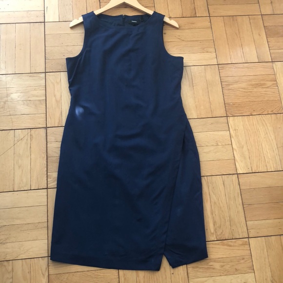 Theory navy blue wrap sheath dress - Picture 3 of 5